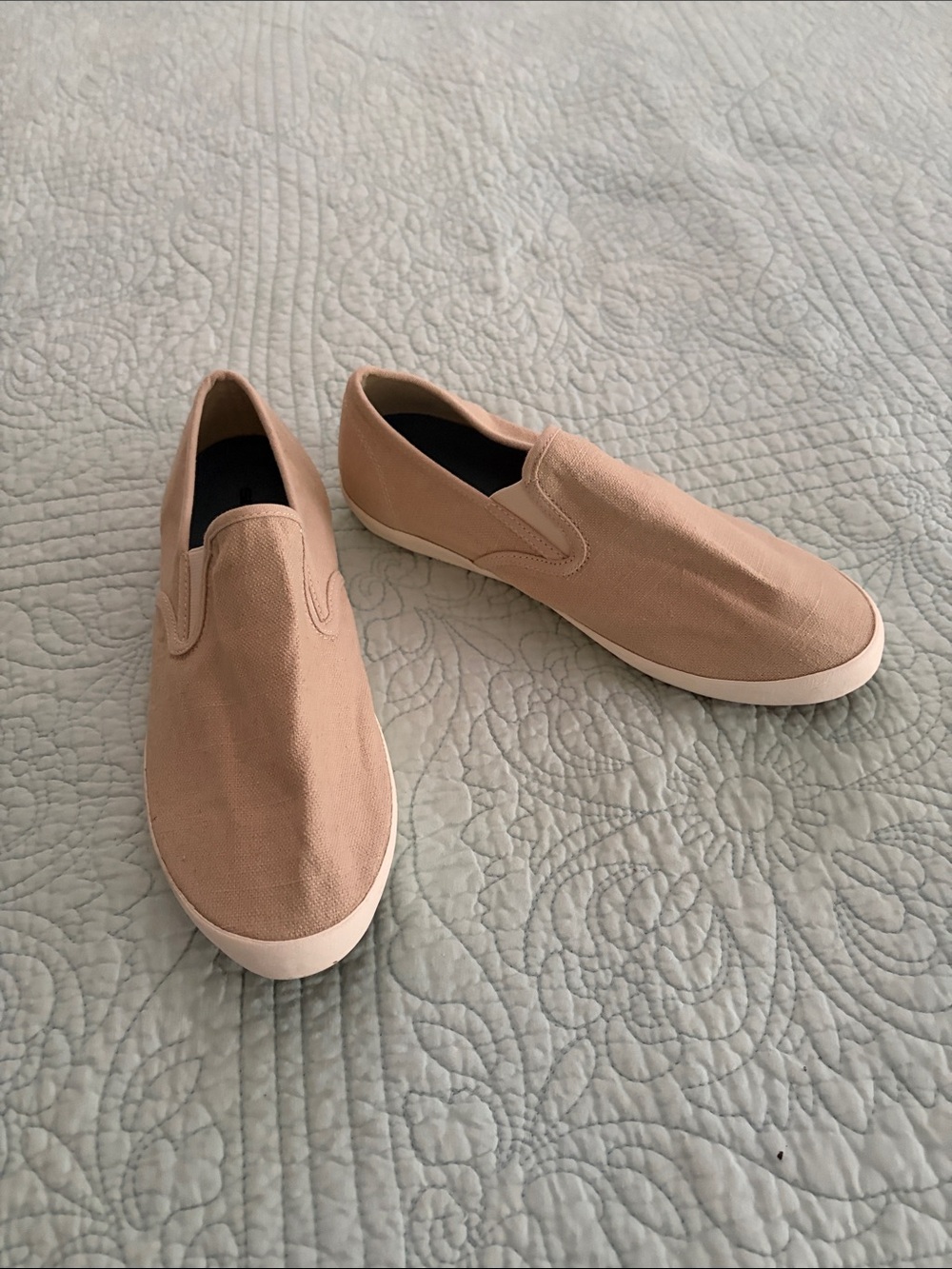 SeaVees Women's Baja Slip-On Classic Canvas Flats in Natural Linen